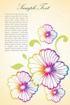 Colorful Outlined Floral Background with Sample Text